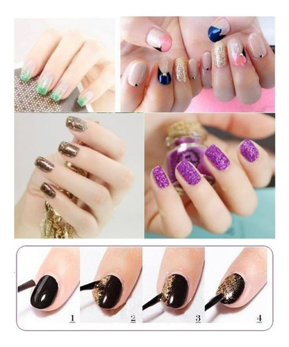 Xichen®72pc Nail Art Glitter Pó Dicas Decoração (72)