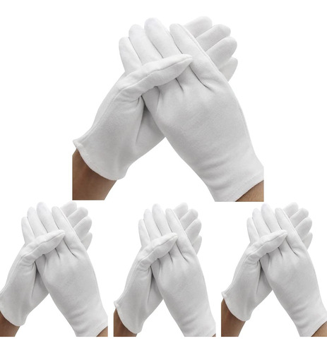 24 Piezas (12 Pares) De Guantes De Algodn Blancos Para Humec