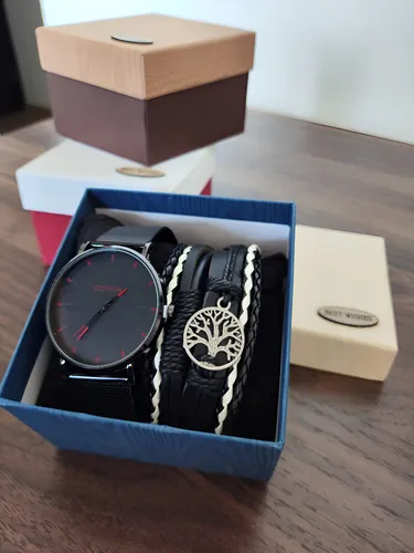 Set Reloj Hombre Vintage / Accesorios / Caja Regalo