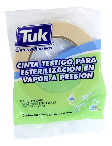 Cinta Testigo Tuk 18mm X 50 M Para Esterilizar En Vapor