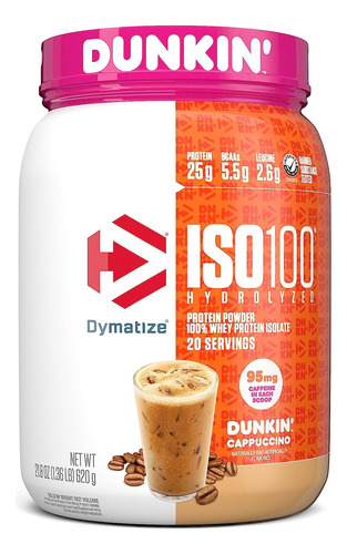 Iso 100 Dymatize 1,45 Lb Proteína Dunkin' Cappuccino