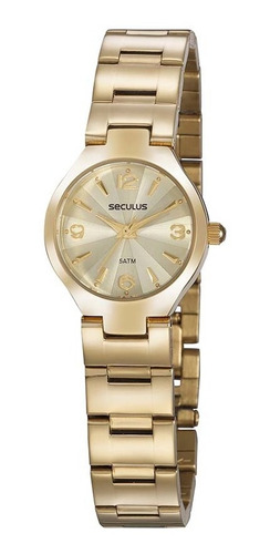Relógio Seculus Dourado Feminino Clássico 20873lpsvds1