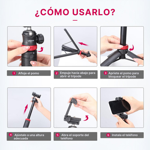 Ulanzi Mt-44 Trípode Extensible Para Teléfono 59 Pulgadas