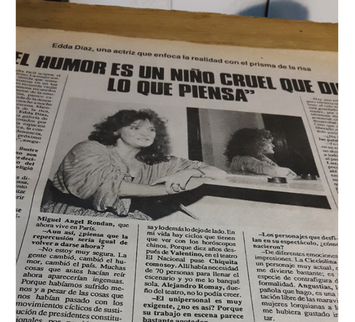 Revista Clarin N° 15145 1988 Edda Diaz Actriz Humor