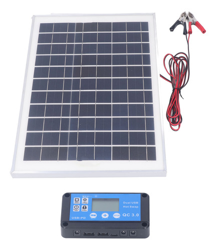 Kit De Panel Solar De 50 W, Pinza Para Barco, Salida Usb Mpp