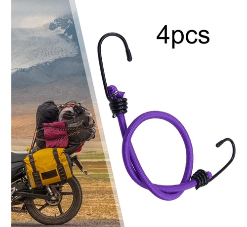 4 Uds Mini Cuerda Elástica Pequeña Cuerda Morado 50cm