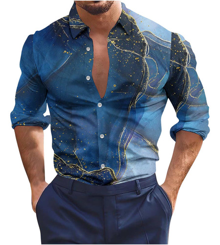 Camisa O De Manga Larga Estampada Sin Posicionamiento Para H