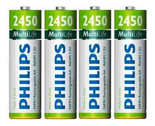 Pilas Recargables Philips Aa Pack 4 Loi Chile