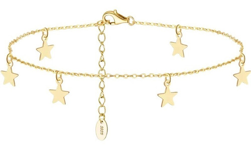 Tobillera Estrellas Plata Bañado Oro 14 K / Canale Donna