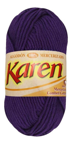 Hilaza Karen, 100% Algodón, Madeja De 100g Con 80m Color Morado