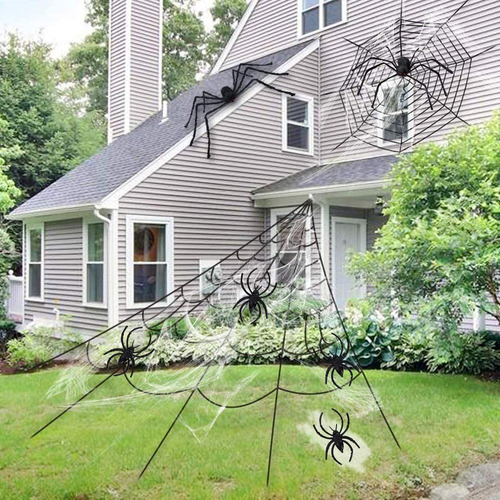 Tela De Araña Decoraciones Halloween Con 75cm Araña Gigante