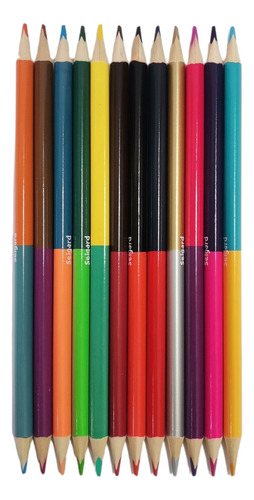 Set De 12 Lápices Doble Color