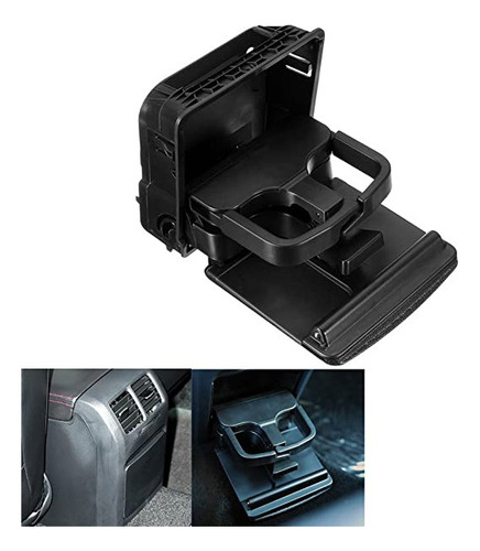 S Portavasos Trasero Para Vw Jetta Gti Mk5 Golf Mk6 Negro