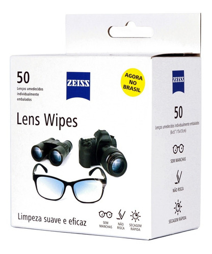 Imagem 3 de 10 de Lens Wipes Zeiss Com 50 Lenços Umedecidos