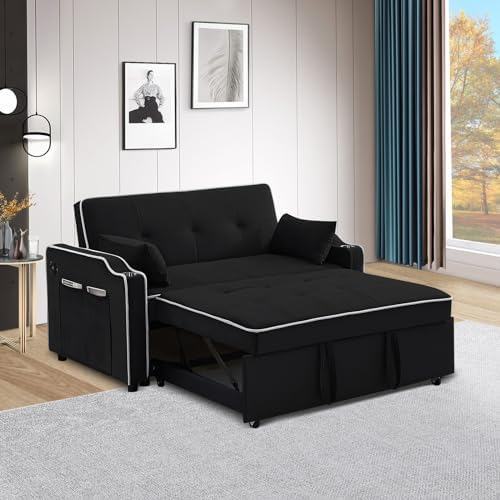 Sofá Cama Multifuncional De Terciopelo 3 En 1, Cama Extraíbl