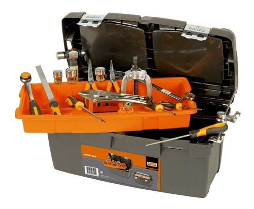 Imagen 2 de 2 de Caja de herramientas Bahco 4750PTB60 de plástico 305mm x 600mm x 295mm negra y naranja