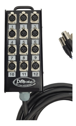 Medusa 12 Vias Conector Xlr 5 Metros Multicabo Santo Angelo