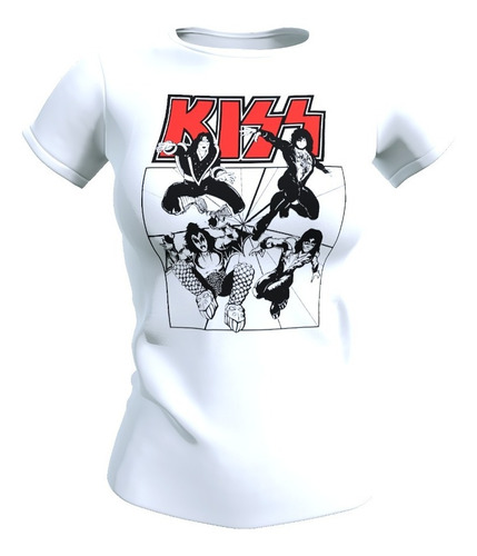 100% Algodón Polera De Mujer Diseño Kiss 