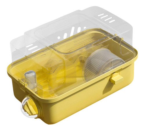 Jaula Para Hámster, Transparente,, Con Amarillo