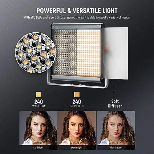 Kit De Iluminación Neewer S Led 480 Regulable En Color Y Sop