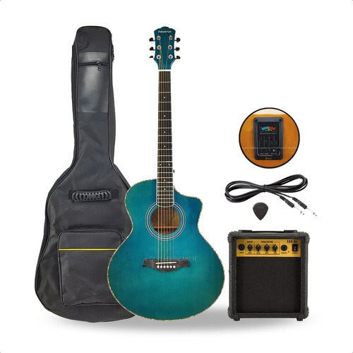 Guitarra Electroacustica Eq4 + Ampli + Funda + Cable + Pua