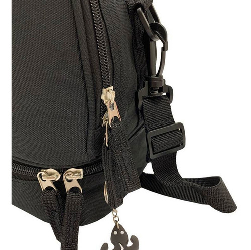 Bolsa Térmica Preta Com Cinta Para Lancheira Marmita Mochila