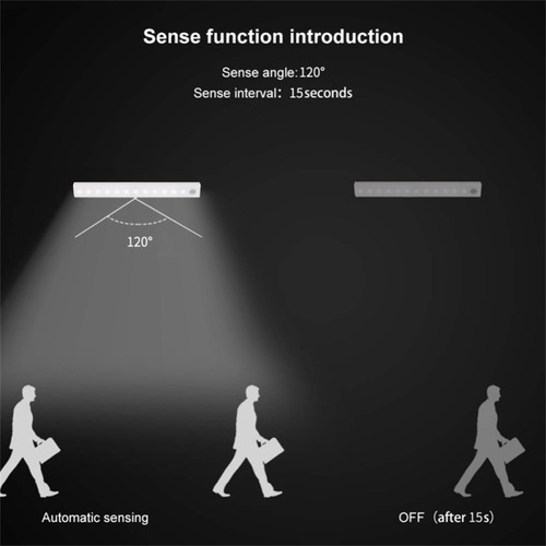 Sensor De Movimento Pir Sem Fio De 12 Led, Indução Infraverm