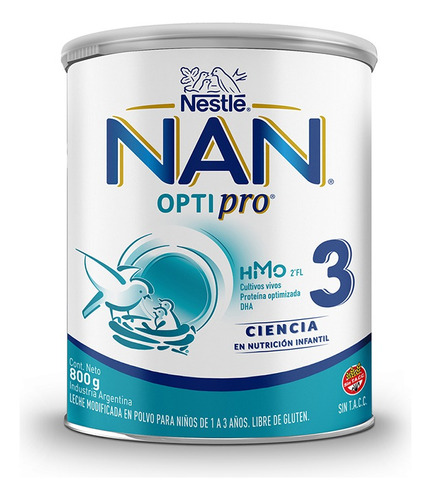  Nan Optipro 3 Leche De Fórmula En Polvo En Lata 800g Nestle