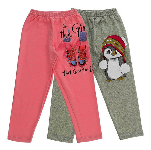 Kit 2 Calça Moletom Infantil Menina Roupa Inverno