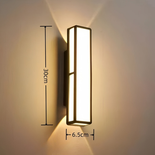 Lamparas De Pared Lampara Decorativa Con Luces Led 30cm Aplique de Pared Exteriores y Interior, Impermeable, Luz Cálida 3000K, Luz del Porche, para Pasillos Exteriores, Jardines, Balcones, Terrazas