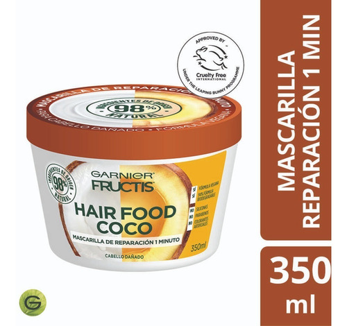 Imagen 3 de 9 de Crema De Tratamiento Hair Food Coco 350 Ml Fructis