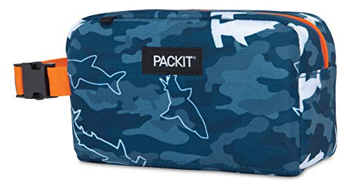 Packit Freezable Reutilizable Snack Box, Camo Sharks M1dpu