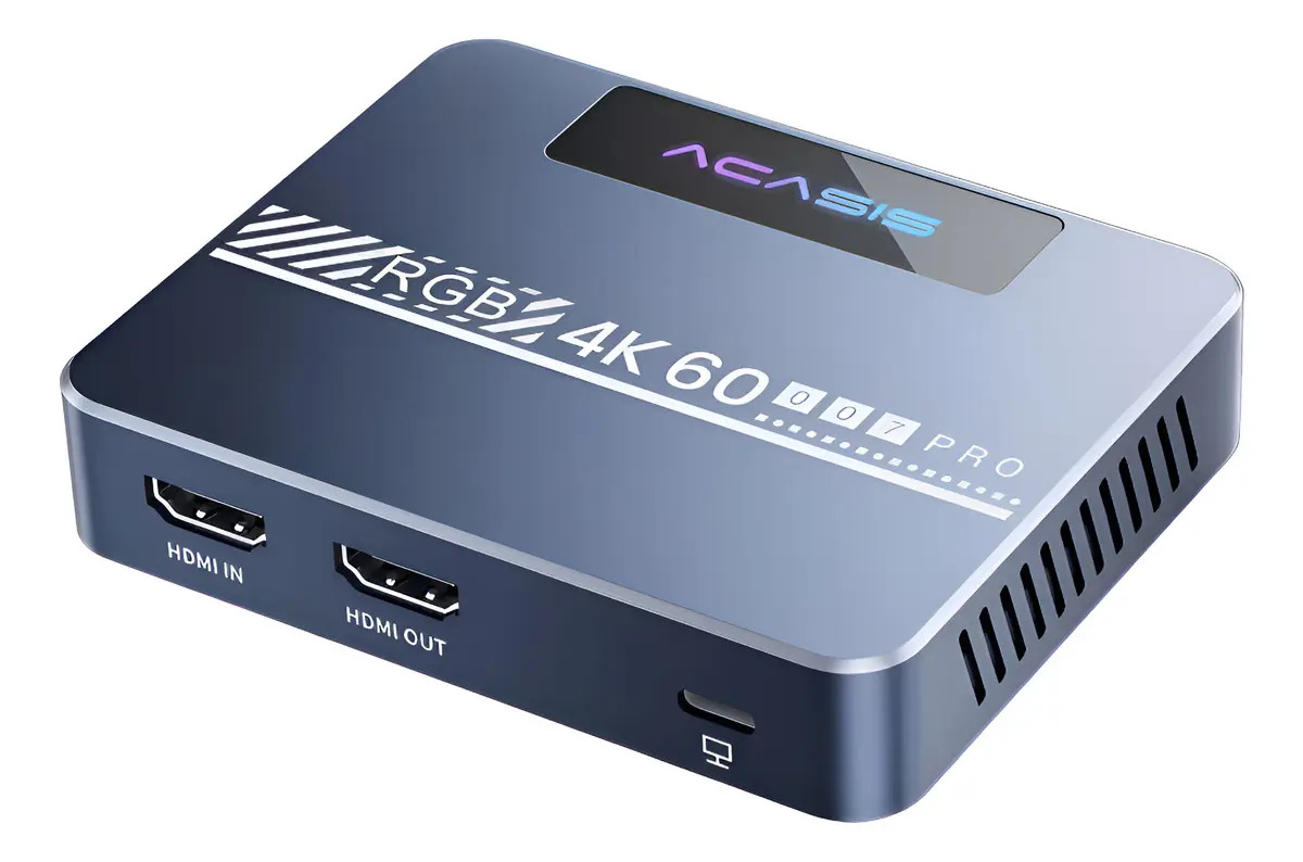Placa Captura Hdmi Acasis 4k 60hz Hdr Cam Link Usb Mac Win Azul-aço