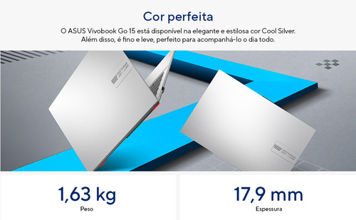 Notebook Asus Vivobook Go E1504GA Intel Core I3 N305 4Gb Ram 256Gb Ssd Linux Keepos Tela 15,6 Fhd Silver - Nj447 - Excelente (Recondicionado)