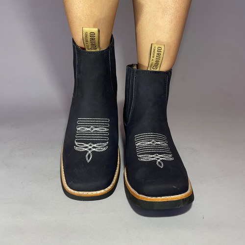 Botas Vaqueras Charras Botines Unisex Punta Cuadrada Trébol