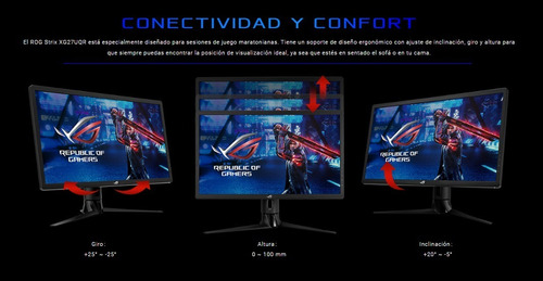 Imagen 5 de 8 de Monitor Asus Rog Strix Xg27uqr 27 4k Gsync 144hz 1ms Hdr Dsc