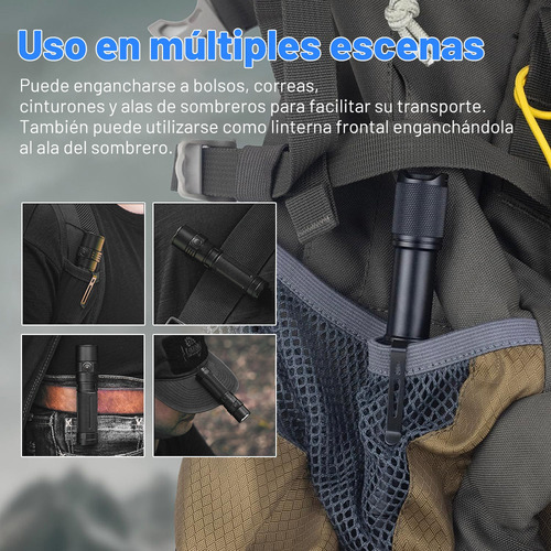 Lacasi Mc3 linterna LED recargable con base magnética,linternas potentes 2500 Lúmenes con 5 modes,Alcance máximo de 360m,IP68 Impermeable,Lámpara Táctica para camping,senderismo y emergencias