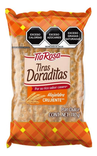 8 Pzas Pan Dulce Doraditas Tía Rosa En Tiras 110 G