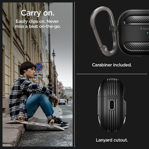 Imagen 4 de 7 de Funda Con Llavero Spigen Rugged Armor AirPods Pro 2 Gen 2022