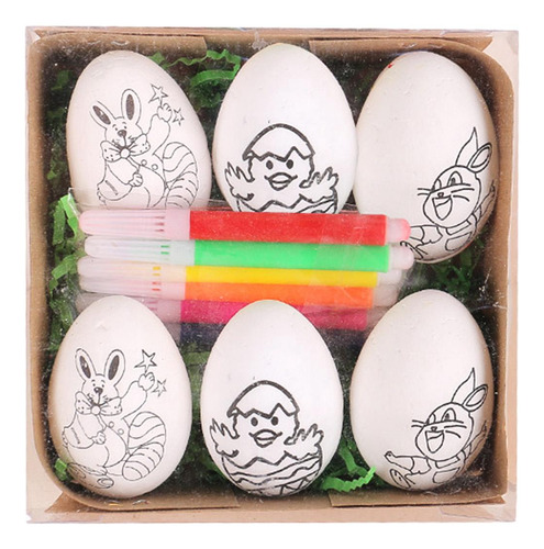 Huevos De Pascua Adorno Pintable Rellenos De Cesta De Pascua