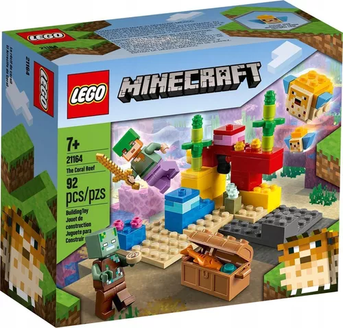 Lego Brinquedo De Montar Minecraft Mar Peixes Blocos A Batalha