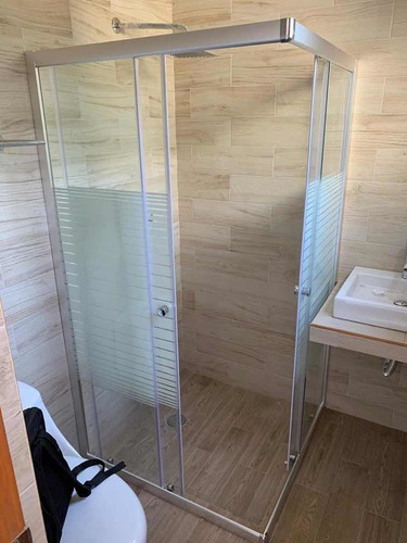 Imagen 7 de 11 de Cancel De Baño Cristal Templado 90x90franjas Biseladas