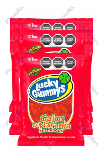 Gomitas Lucky Gummys Gajos De Naranja Enchilados 25 Kg