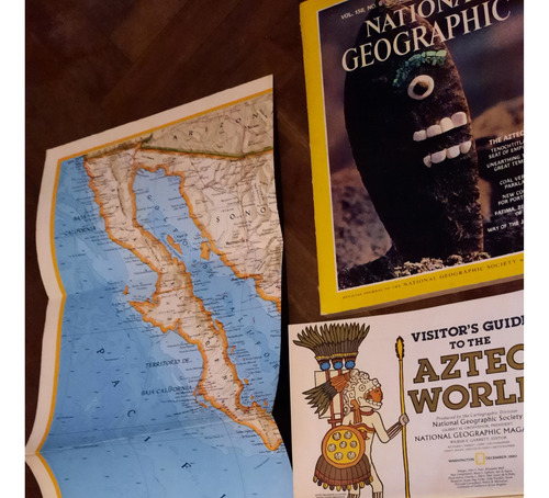 Lote 2 National Geographic Inglés Mapa Aztecas Islas Britani (Usado)
