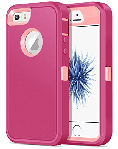 Funda Para iPhone 5 iPhone SE 2016 Rosa Rosa Hybrid-02
