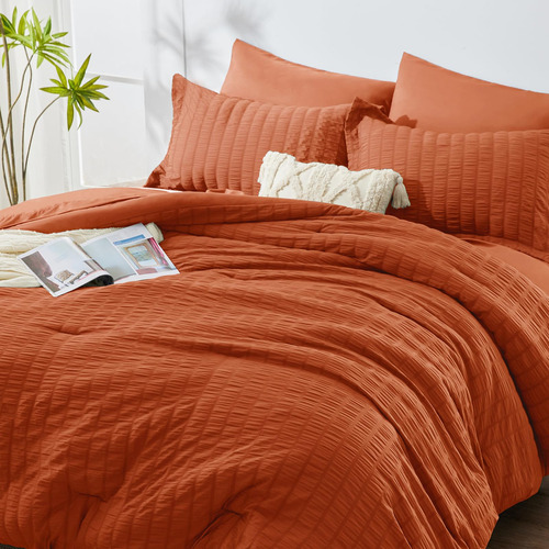 Juego De Edredón Completo Cozylux Con Sábanas Naranja