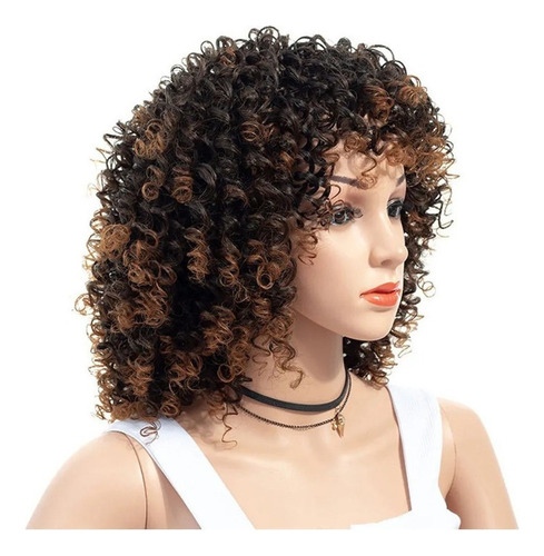 Peluca De Cabello Mezclado Afro Rizado Gris A