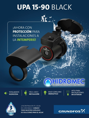 Imagen 7 de 10 de Bomba Upa 15-90 Black Presurizadora Exterior Grundfos Nueva!