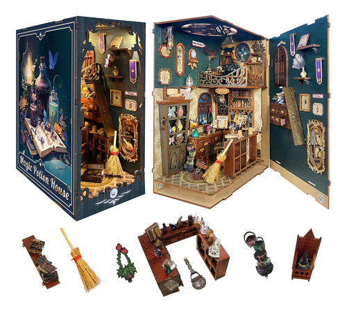 Kit De Rincón De Libro Mágico Para Bricolaje En Miniatura