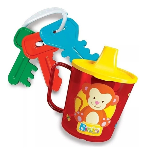 Vaso Taza Con Pico Y Mordillo Llave Para Bebé Bimbi 2en1 0m+